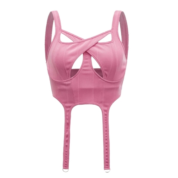 Dolls Kill Tops New Dolls Kill Feel My Frequency Pink Corset Top